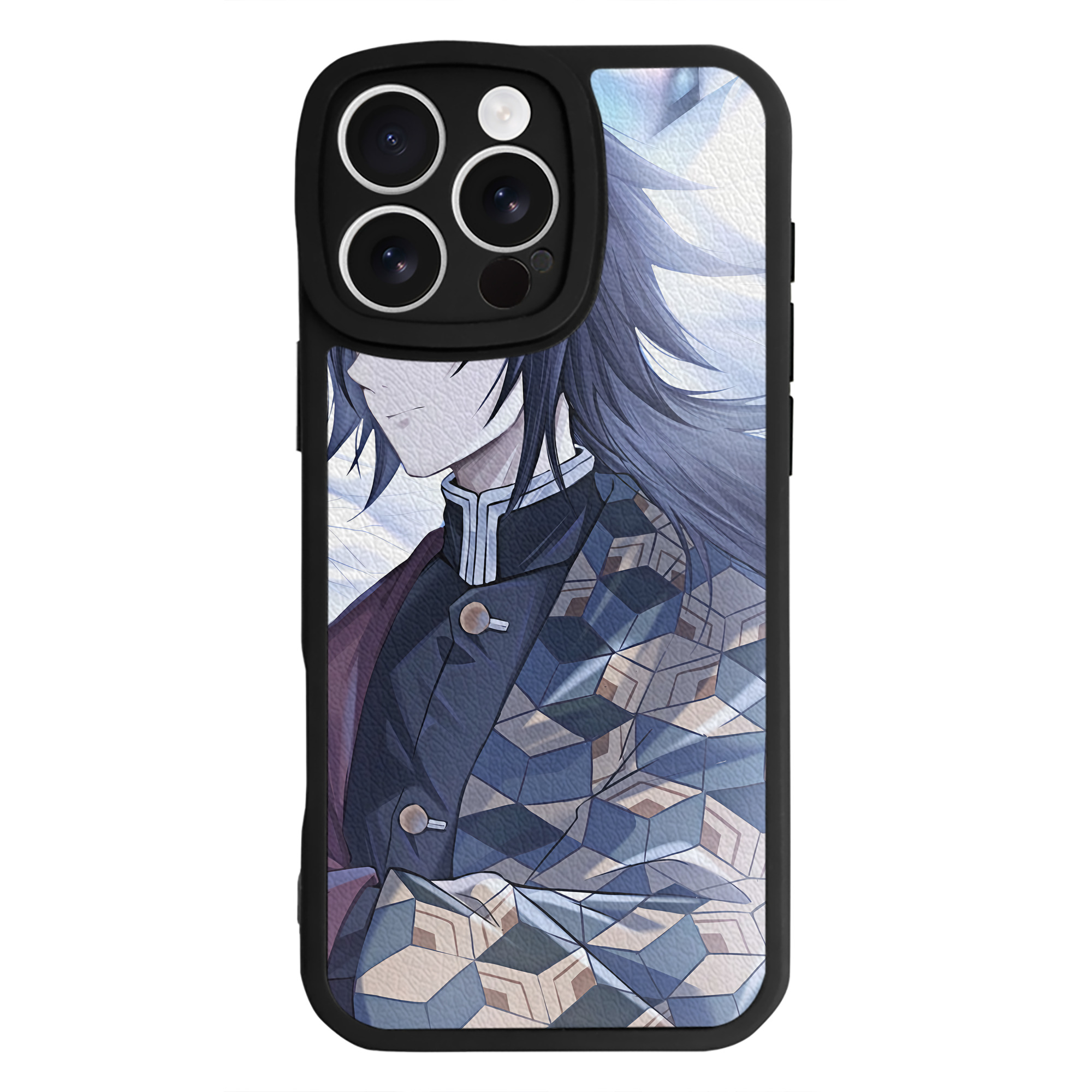（画像用） 鬼滅の刃（きめつのやいば）水柱-冨岡 義勇／とみおか ぎゆう Tomioka Giyuu 【iPhone 16シリーズ対応】シリコンスマホケース（レザー調） 材質：シリコン